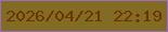 文字の大きさ：5、枠の色：9d6cc0、背景の色：826c24、文字の色：6b3402 無料ブログパーツのブログ時計