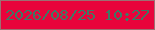 文字の大きさ：1、枠の色：9d6f72、背景の色：e8043b、文字の色：3e7964 無料ブログパーツのブログ時計