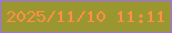 文字の大きさ：2、枠の色：9d6ff9、背景の色：9b9730、文字の色：ff8f48 無料ブログパーツのブログ時計