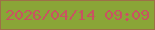 文字の大きさ：5、枠の色：9d7047、背景の色：8aa537、文字の色：c85361 無料ブログパーツのブログ時計