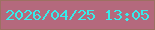 文字の大きさ：4、枠の色：9d7062、背景の色：b4697d、文字の色：36edeb 無料ブログパーツのブログ時計