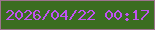 文字の大きさ：1、枠の色：9d738e、背景の色：3b6d21、文字の色：c152f0 無料ブログパーツのブログ時計