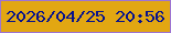 文字の大きさ：2、枠の色：9d74d2、背景の色：e2a712、文字の色：07128d 無料ブログパーツのブログ時計