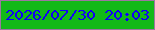 文字の大きさ：5、枠の色：9d76a1、背景の色：12b918、文字の色：1100f6 無料ブログパーツのブログ時計