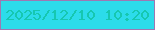 文字の大きさ：2、枠の色：9d78b2、背景の色：2cdcea、文字の色：16c7b0 無料ブログパーツのブログ時計