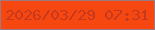 文字の大きさ：4、枠の色：9d7a7f、背景の色：f64710、文字の色：c6391f 無料ブログパーツのブログ時計