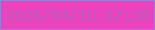 文字の大きさ：4、枠の色：9d7bdd、背景の色：e943be、文字の色：ba5bbc 無料ブログパーツのブログ時計