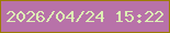 文字の大きさ：5、枠の色：9d7c01、背景の色：b872a9、文字の色：ddf0b4 無料ブログパーツのブログ時計
