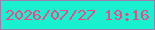 文字の大きさ：5、枠の色：9d7dab、背景の色：18f0d0、文字の色：f44686 無料ブログパーツのブログ時計
