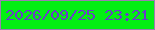 文字の大きさ：2、枠の色：9d7eb1、背景の色：04ef13、文字の色：693dc9 無料ブログパーツのブログ時計