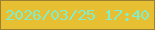 文字の大きさ：1、枠の色：9d7f32、背景の色：e7bf32、文字の色：80edcd 無料ブログパーツのブログ時計