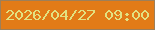 文字の大きさ：4、枠の色：9d7f59、背景の色：e27b17、文字の色：e2e281 無料ブログパーツのブログ時計