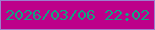 文字の大きさ：1、枠の色：9d7fcd、背景の色：bd018a、文字の色：11a481 無料ブログパーツのブログ時計