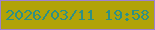 文字の大きさ：2、枠の色：9d80d2、背景の色：b1a308、文字の色：2d9085 無料ブログパーツのブログ時計