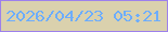 文字の大きさ：1、枠の色：9d80ec、背景の色：dad1ad、文字の色：6dadff 無料ブログパーツのブログ時計