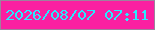 文字の大きさ：4、枠の色：9d819d、背景の色：fa1fa1、文字の色：27ebff 無料ブログパーツのブログ時計