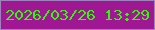 文字の大きさ：4、枠の色：9d82bd、背景の色：9f1792、文字の色：32f808 無料ブログパーツのブログ時計