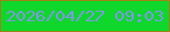 文字の大きさ：3、枠の色：9d8315、背景の色：0fd72b、文字の色：8096ec 無料ブログパーツのブログ時計