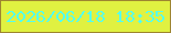 文字の大きさ：5、枠の色：9d8530、背景の色：e0f141、文字の色：54fdee 無料ブログパーツのブログ時計