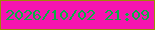 文字の大きさ：5、枠の色：9d8b05、背景の色：f614b0、文字の色：08af45 無料ブログパーツのブログ時計