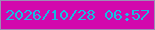 文字の大きさ：3、枠の色：9d8cb5、背景の色：d208ad、文字の色：16bee1 無料ブログパーツのブログ時計