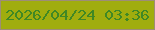 文字の大きさ：2、枠の色：9d8d77、背景の色：a0ad0e、文字の色：408824 無料ブログパーツのブログ時計