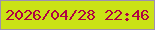 文字の大きさ：2、枠の色：9d90af、背景の色：cae216、文字の色：b00343 無料ブログパーツのブログ時計