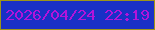文字の大きさ：4、枠の色：9d9518、背景の色：1a30c6、文字の色：b314d9 無料ブログパーツのブログ時計