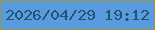 文字の大きさ：2、枠の色：9d9637、背景の色：5a9adf、文字の色：20556f 無料ブログパーツのブログ時計