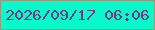 文字の大きさ：4、枠の色：9d9679、背景の色：04fbcb、文字の色：763581 無料ブログパーツのブログ時計
