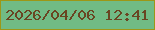 文字の大きさ：5、枠の色：9d9717、背景の色：71bb85、文字の色：694522 無料ブログパーツのブログ時計