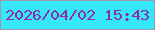 文字の大きさ：4、枠の色：9d98af、背景の色：36e8f7、文字の色：8c2dad 無料ブログパーツのブログ時計