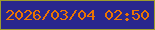 文字の大きさ：4、枠の色：9d9d2d、背景の色：29278d、文字の色：eb7502 無料ブログパーツのブログ時計