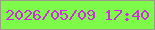 文字の大きさ：4、枠の色：9d9d86、背景の色：7efb4a、文字の色：d12ce3 無料ブログパーツのブログ時計