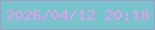文字の大きさ：2、枠の色：9d9dc7、背景の色：78c4cc、文字の色：ef99ee 無料ブログパーツのブログ時計