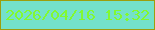 文字の大きさ：2、枠の色：9d9e0d、背景の色：74e1ca、文字の色：82f930 無料ブログパーツのブログ時計