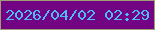 文字の大きさ：4、枠の色：9d9e73、背景の色：720483、文字の色：50b9fa 無料ブログパーツのブログ時計