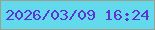 文字の大きさ：2、枠の色：9d9f91、背景の色：62daec、文字の色：5c34d6 無料ブログパーツのブログ時計