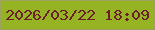 文字の大きさ：2、枠の色：9da15d、背景の色：95b322、文字の色：6c1f29 無料ブログパーツのブログ時計