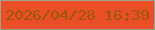 文字の大きさ：1、枠の色：9da28b、背景の色：eb4f28、文字の色：9f5805 無料ブログパーツのブログ時計