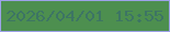 文字の大きさ：1、枠の色：9da2e8、背景の色：4d8f4f、文字の色：3d7564 無料ブログパーツのブログ時計