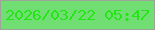 文字の大きさ：2、枠の色：9da398、背景の色：70de72、文字の色：23e614 無料ブログパーツのブログ時計