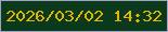 文字の大きさ：4、枠の色：9da3c0、背景の色：0b391b、文字の色：e3b501 無料ブログパーツのブログ時計