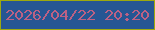 文字の大きさ：1、枠の色：9da90e、背景の色：265693、文字の色：bc6184 無料ブログパーツのブログ時計