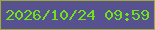 文字の大きさ：4、枠の色：9daa3a、背景の色：585190、文字の色：6ee41a 無料ブログパーツのブログ時計