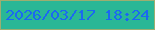 文字の大きさ：3、枠の色：9dae70、背景の色：2ab796、文字の色：1b68f1 無料ブログパーツのブログ時計