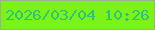 文字の大きさ：4、枠の色：9dae93、背景の色：7df219、文字の色：2cc479 無料ブログパーツのブログ時計