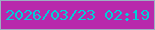 文字の大きさ：5、枠の色：9daec2、背景の色：b828ac、文字の色：01cfd7 無料ブログパーツのブログ時計