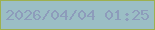 文字の大きさ：4、枠の色：9db04f、背景の色：9bbec5、文字の色：8d9cbb 無料ブログパーツのブログ時計