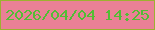 文字の大きさ：5、枠の色：9db130、背景の色：ea8096、文字の色：52bd35 無料ブログパーツのブログ時計
